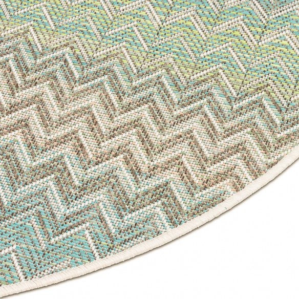 ZIGGY Lime Beige Polypropylene Round Outdoor Rug D230cm