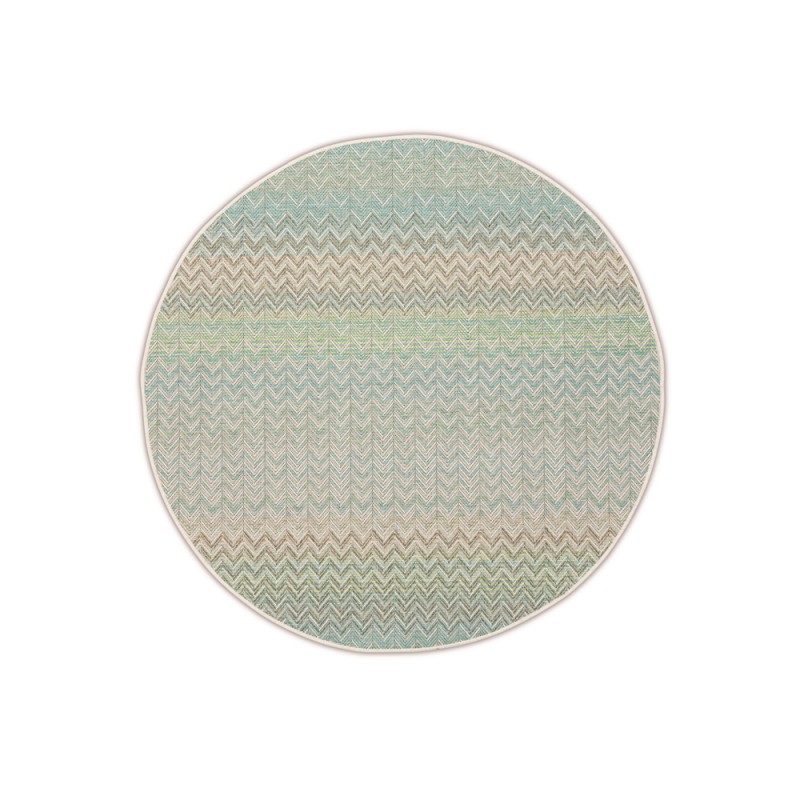 ZIGGY Lime Beige Polypropylene Round Outdoor Rug D160cm