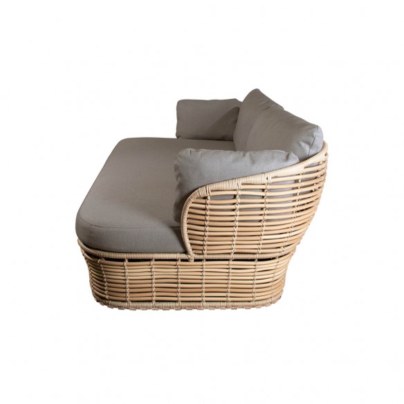 BASKET Garden Sofa 2/3 Seater Natural with Taupe Cushions