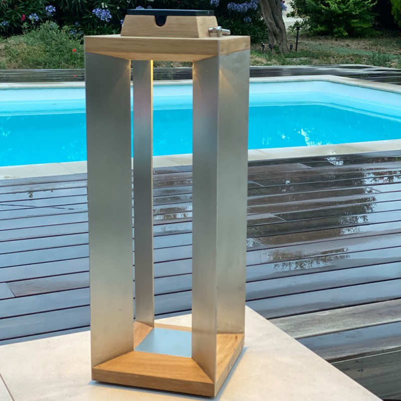 Lanterne solaire TECK INOX H65cm LED...