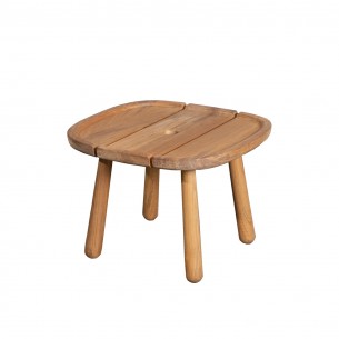 Table basse de jardin ROYAL carrée en teck L43cm 2