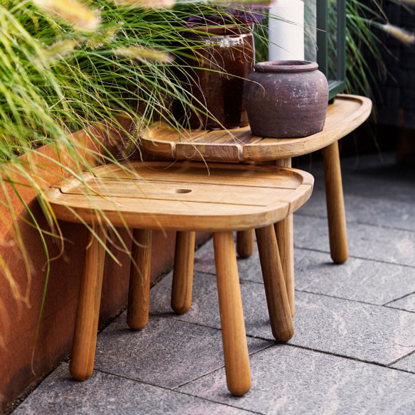 Table basse de jardin ROYAL carrée en teck L43cm