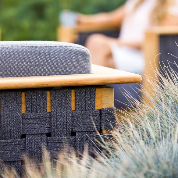 Cane-Line Angle 3 Seater Sofa Rope With Cushion Teak