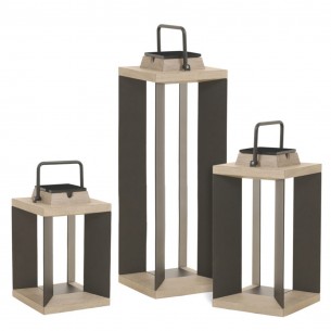 DURATEK Solar Lanterns Trio H36cm H45cm H65cm Black Aluminium Adjustable Brightness 2