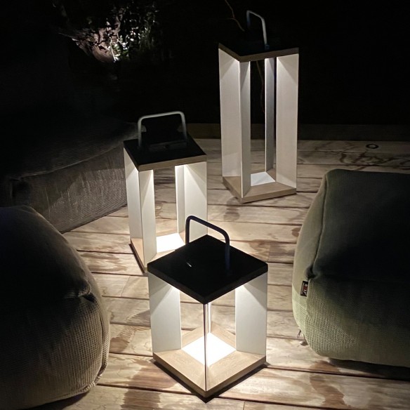 DURATEK Solar Lanterns Trio H36cm H45cm H65cm White Aluminium Adjustable Brightness