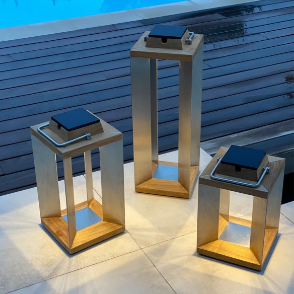 BLADE Solar Lanterns Trio H36cm H45cm H65cm Adjustable Brightness