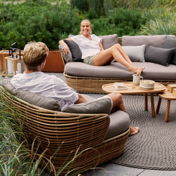 Fauteuil de jardin BASKET Naturel coussins taupe Fauteuil de jardin BASKET Naturel coussins taupe