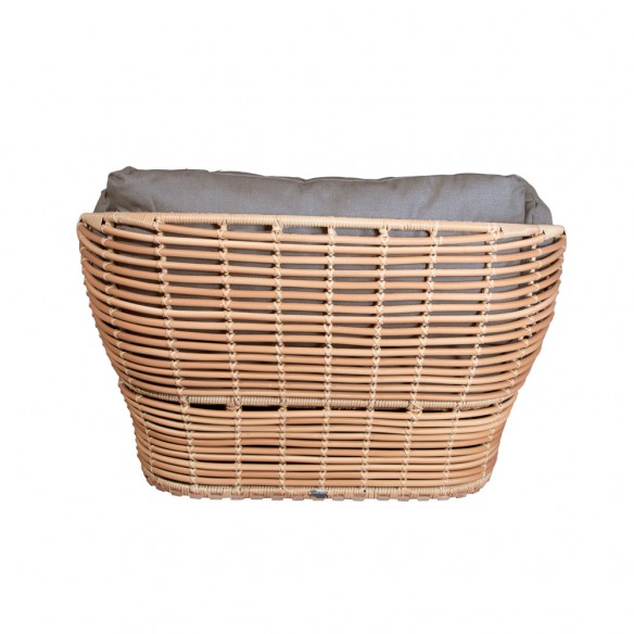 Fauteuil de jardin BASKET Naturel coussins taupe