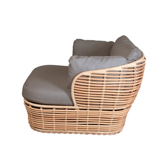 Fauteuil de jardin BASKET Naturel coussins taupe