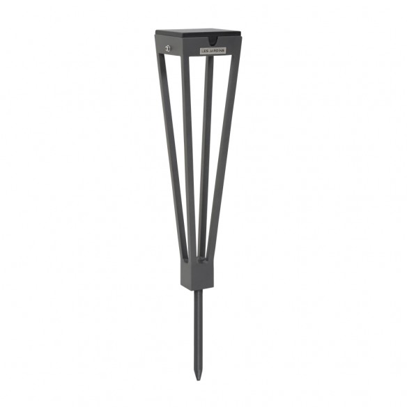 Solar Torch H52cm in Grey Aluminum with an Integrated Spike