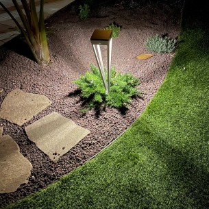 Solar Torch H52cm in White Aluminum with an Integrated Spike