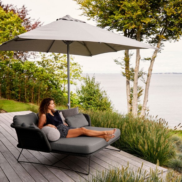 HORIZON Double Daybed Black Weave with Grey Cushions HORIZON Double Daybed Black Weave with Grey Cushions