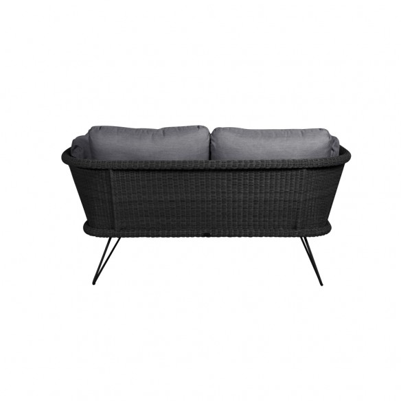 HORIZON Double Daybed Black Weave with Grey Cushions