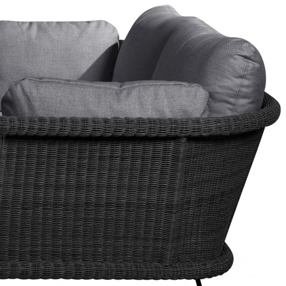 HORIZON Double Daybed Black Weave with Grey Cushions
