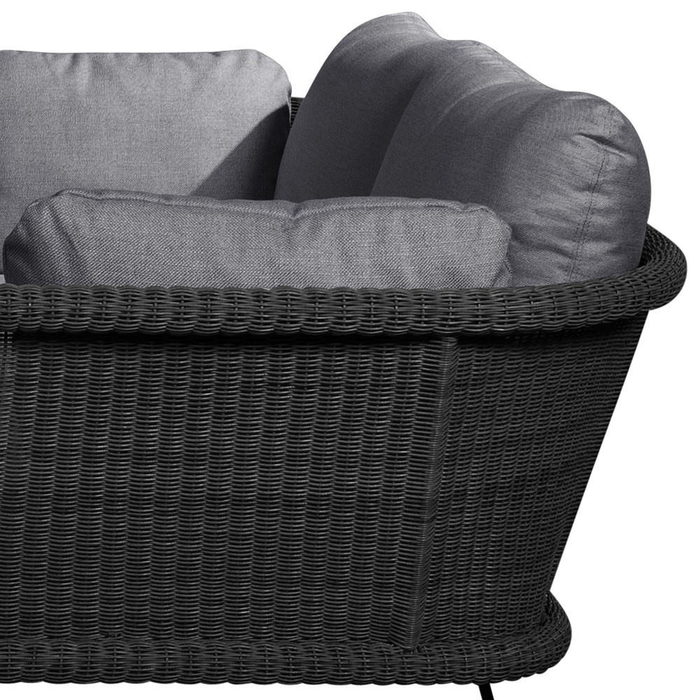 HORIZON Double Daybed Black Weave with Grey Cushions HORIZON Double Daybed Black Weave with Grey Cushions