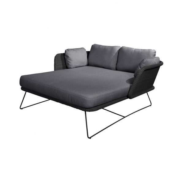 HORIZON Double Daybed Black Weave with Grey Cushions HORIZON Double Daybed Black Weave with Grey Cushions