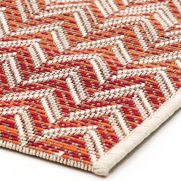 Tapis d'extérieur ZIGGY Rouge Beige en polypropylène 230x330cm