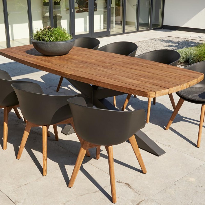 Timor Outdoor Dining Table 8 Seater Teak With Aluminium Frame W260 - Is Aluminum Or Teak Better For Outdoor Furniture