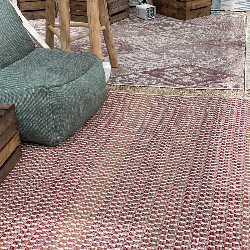 SIENNA RED Polypropylene Outdoor Rug 160x230cm Made in Belgium