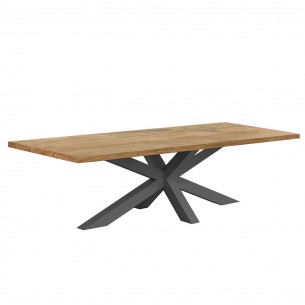 Table de jardin TIMOR en teck et aluminium anthracite 8 places L280 2