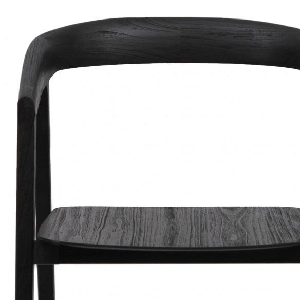 Chaise ARC en teck recyclé noir