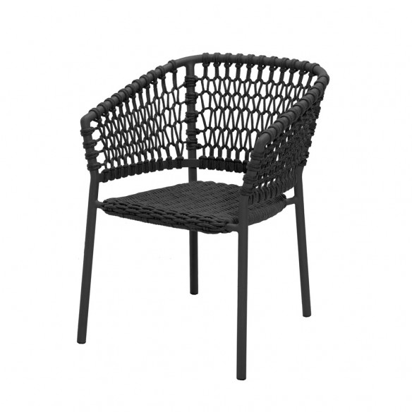 Ocean Outdoor Dining Chair Soft Rope Dark Grey