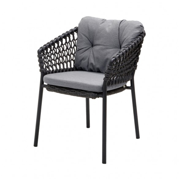 Cane-Line Ocean Outdoor Dining Chair Soft Rope Dark Grey