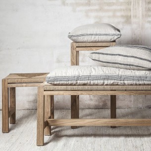 CORA Bar Stool in Reclaimed Teak Base and Natural Rope H75cm 2