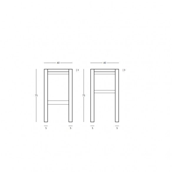 Tabouret de bar CORA piétement teck recyclé et assise corde naturelle tressée H75cm