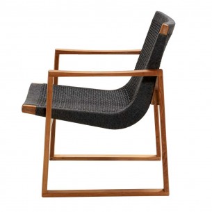 ENDLESS Garden Armchair with Teak Frame and Dark Grey Soft Rope 2