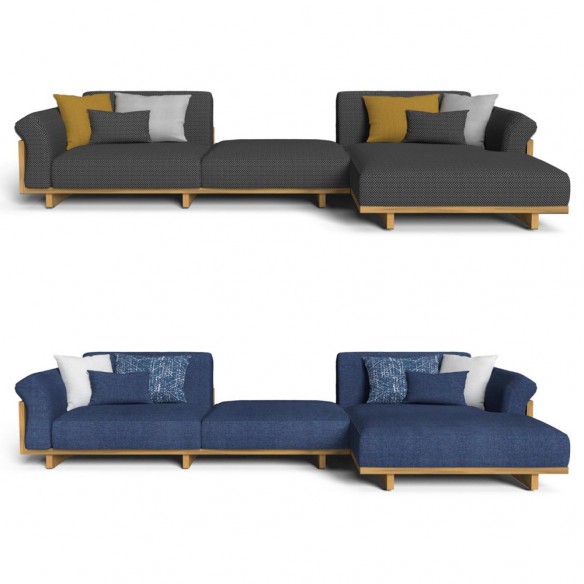 Salon de jardin ALFERO Bois couleur naturel