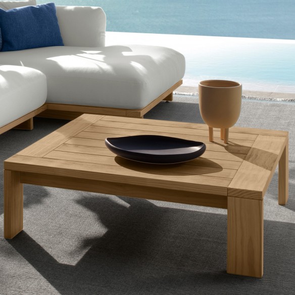 ALFERO Garden Furniture Natural Wood Colour and White Fabric