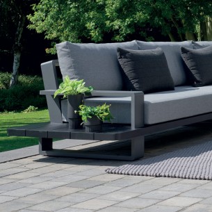 FITZ ROY Lounge Set 5/6 Seater Aluminium Black and Anthracite with Armrests 2