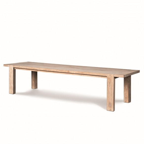 Table de jardin MAESTRO en teck recyclé gris naturel L330