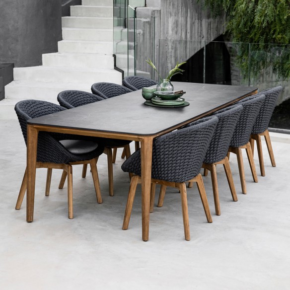 ASPECT Outdoor Dining Table 8 Seater Teak Frame Ceramic Table Top W280