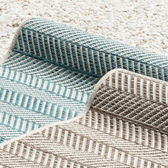 RYLANDER Turquoise Polypropylene Outdoor Rug