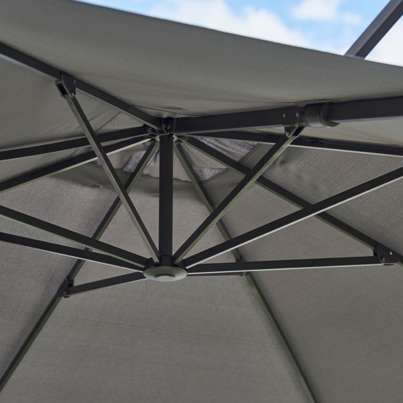 Parasol déporté inclinable HYDE LUXE 3x4m Aluminium / Anthracite