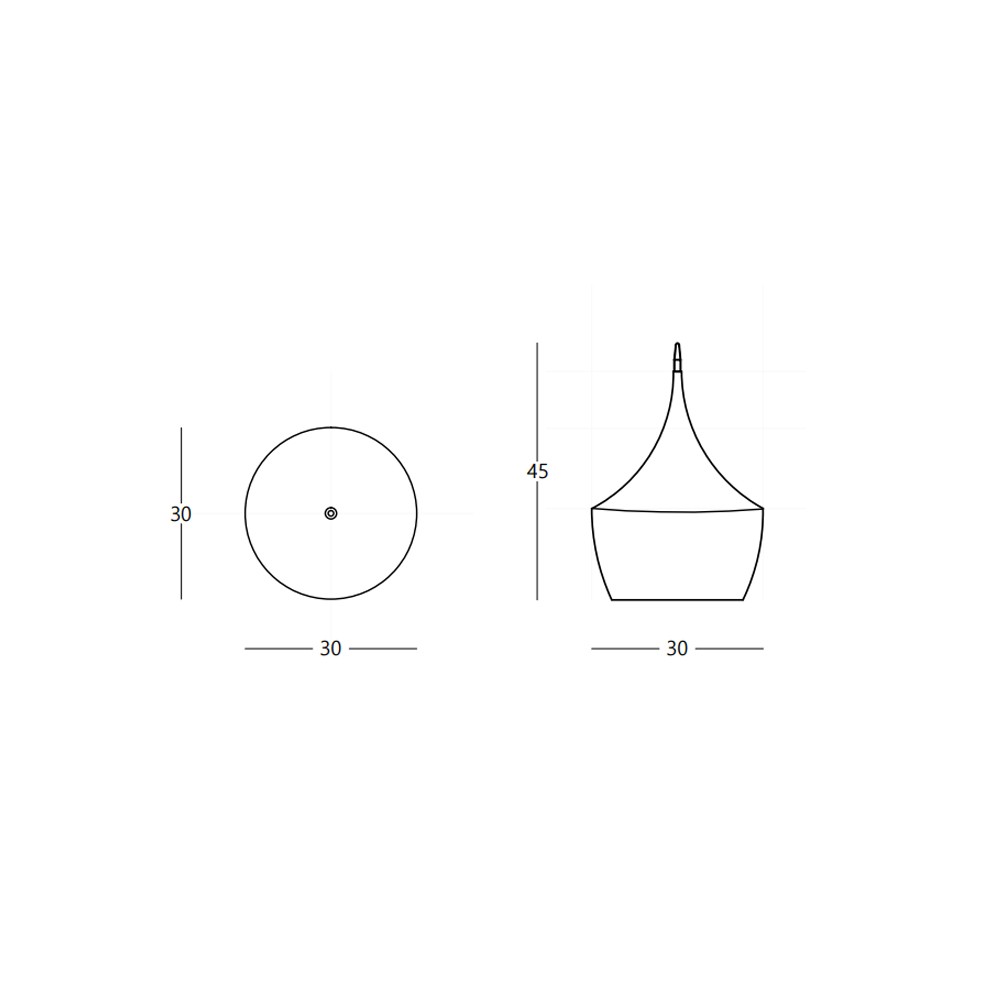 NILS Hanging Lamp Green Copper D30cm