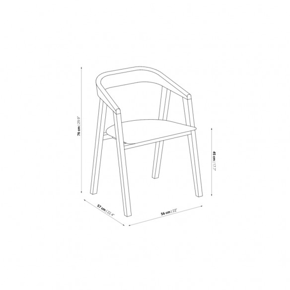 Chaise ARC en teck recyclé naturel