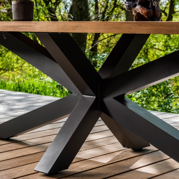 Ensemble Table de jardin TIMOR en teck/aluminium anthracite L260
