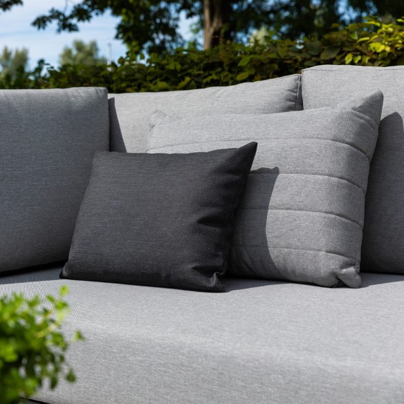 NEVADA MISTGREY Lounge Set 6 Seater Aluminium Grey with Teak Coffee Table