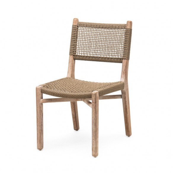 FLORA Dining Chair in Reclaimed Teak with Seat Cushion