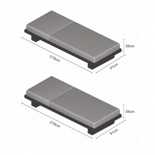 Duo de bains de soleil FITZ ROY gris aluminium 2