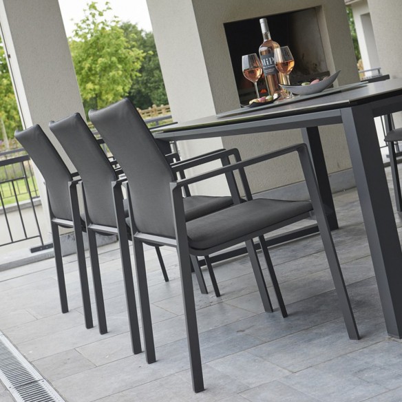 Stackable Garden Chair in Lava Grey and Anthracite Grey