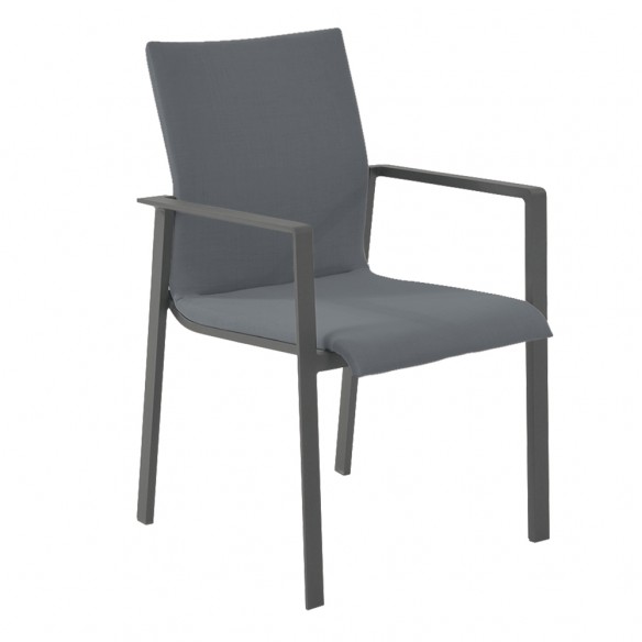 Chaise de jardin aluminium gris lave et gris anthracite