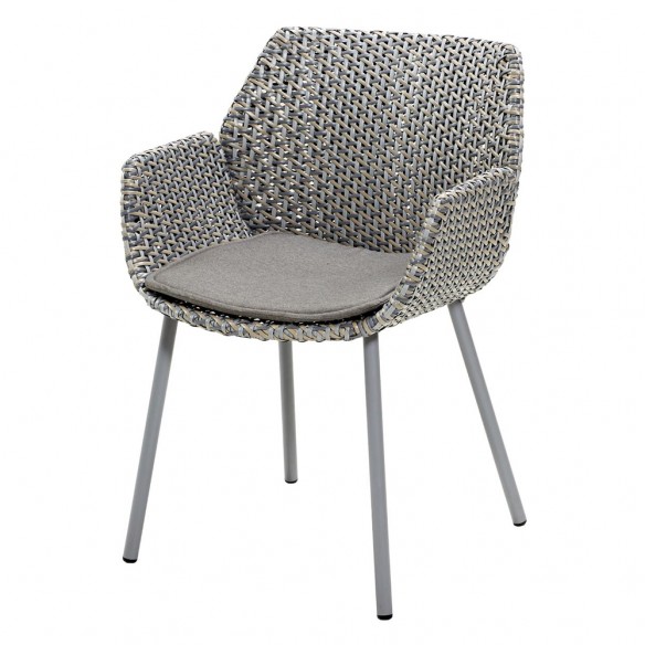 VIBE Garden Chair Light grey/grey/taupe Weave with Taupe Cushion Cane line