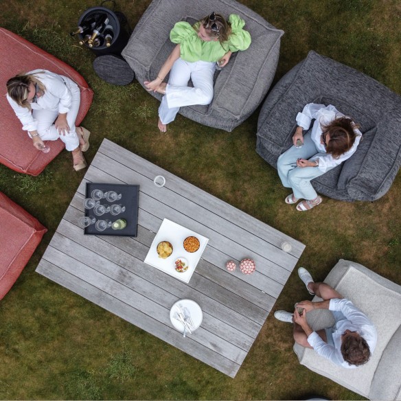 VELTY Square Pouf Terracotta