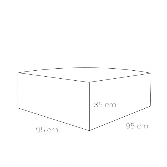 VELTY Square Pouf dimensions