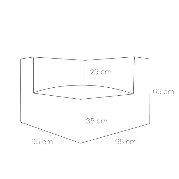 Fauteuil d’angle VELTY CORNER dimensions