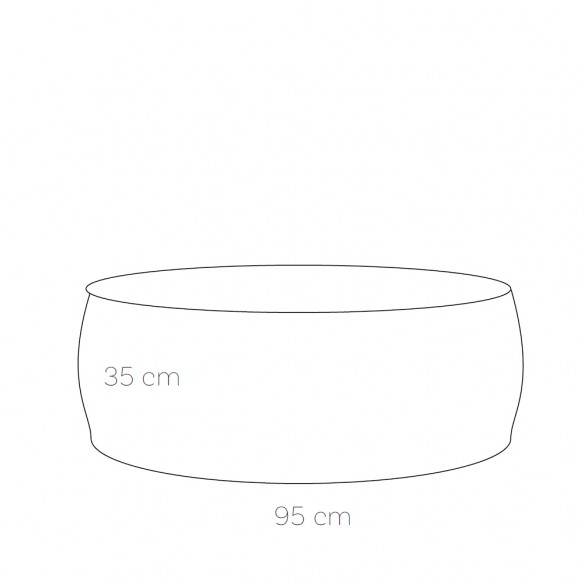 VELTY Round Pouf dimensions